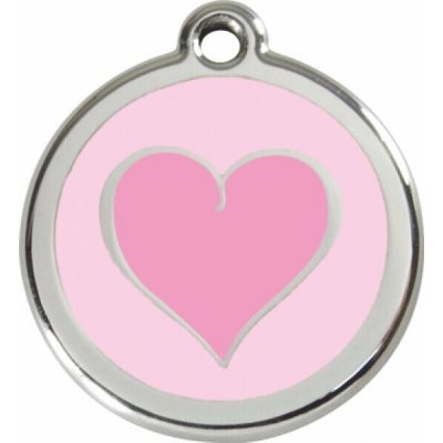 Red Dingo známka Coloured Heart Pink Barevné srdce růžové M 30 mm – Zboží Dáma