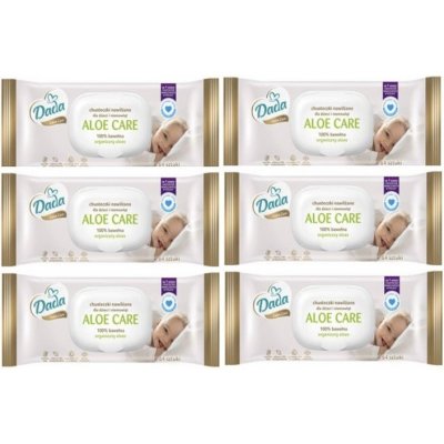 Dada vlhčené ubrousky 100% bavlna 64 ks Aloe care – Zboží Dáma
