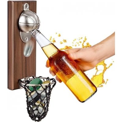 Vintage magnetický dřevěný a nástěnný otvírák na lahve, originální a užitečné dárky pro muže, – Zboží Mobilmania