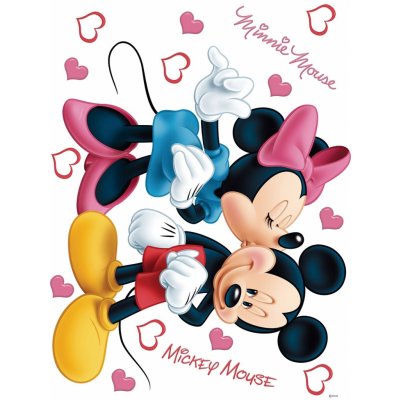 AG Design, Dětská samolepka na zeď DK 1753, Disney, Minnie a Mickey, Pusy