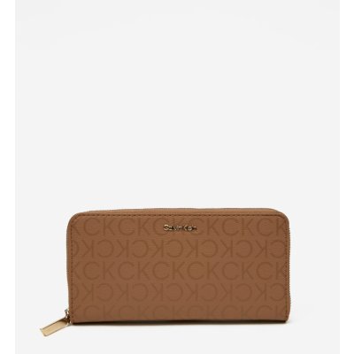 Calvin Klein hnědá dámská vzorovaná peněženka – Zboží Mobilmania