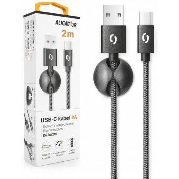 Aligator DATKP26 PREMIUM 2A, USB-C, 2m, černý