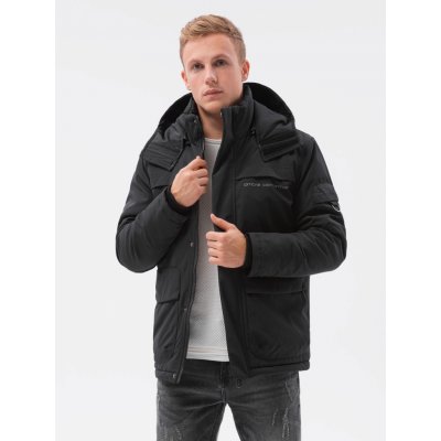 Ombre Clothing pánská zimní bunda Jessik C504 černá – Zboží Mobilmania