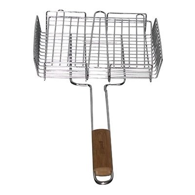 GrandHall Grilovací koš s bambusovou rukojetí A06603001T – Zboží Dáma