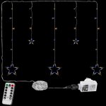 Voltronic 67312 Vánoční závěs 5 hvězd 61 LED teple studeně bílý +ovladač – Hledejceny.cz