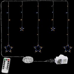 Voltronic 67312 Vánoční závěs 5 hvězd 61 LED teple studeně bílý +ovladač