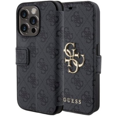 Guess 4G Metal Logo flipové iPhone 15 Pro - šedé – Zboží Mobilmania