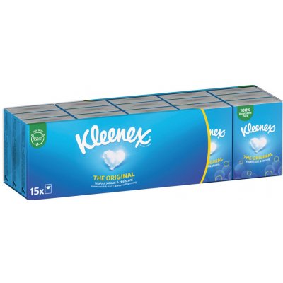 KLEENEX Papírové kapesníky 4-vrstvé Original Mini 15 x 7 kusů – Sleviste.cz