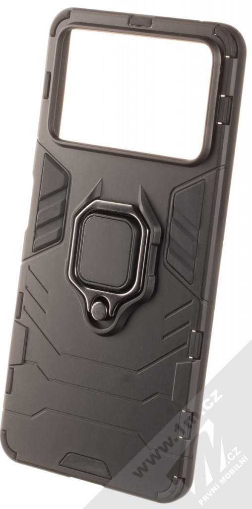 Pouzdro 1Mcz Armor Ring odolné ochranné s držákem na prst Xiaomi Poco X4 Pro 5G černé