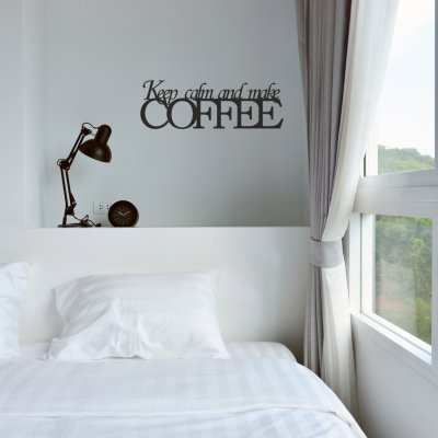 DumDekorace Nápis na zeď do kuchyně Coffee 20 x 60 cm – Zbozi.Blesk.cz