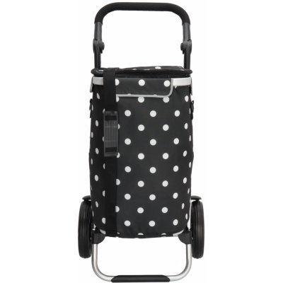 GO & UP Shop & Go nákupní taška na kolečkách s termokapsou černá s puntíky – Zboží Mobilmania
