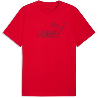 Puma pánské triko Graphic No.1 Logo Tee červená tmavě šedá – Sleviste.cz