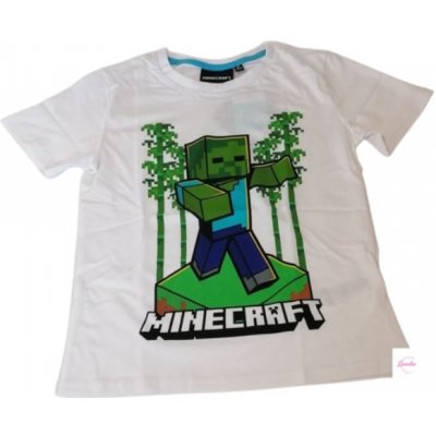 Fashion UK chlapecké / s krátkým rukávem minecraft Zombie bílé 100% bavlna – Zboží Dáma