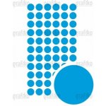 Grafiko | Samolepící kolečka - MODRÁ - aršík 60ks ø 10 mm – Hledejceny.cz