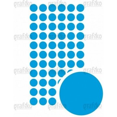 Grafiko | Samolepící kolečka - MODRÁ - aršík 60ks ø 10 mm – Hledejceny.cz