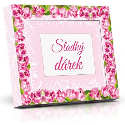 Selllot Sladký dárek Plněné čokoládové lodičky s ořechy (růžové tulipány) 125 g – Zbozi.Blesk.cz