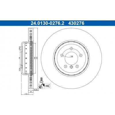 ATE Brzdový kotouč - 370 mm AT 430276 | Zboží Auto