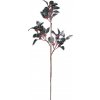 Květina Větvička BOBULE VÁNOCE + listy ojíněná 70cm