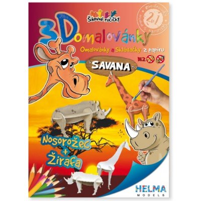 3D omalovánky A4 SET Savana