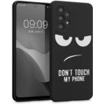 Pouzdro kwmobile s designem don't touch my phone Samsung Galaxy A33 5G černé – Sleviste.cz