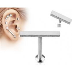 Šperky4U piercing do brady labreta obdélník LB1037ST-1206