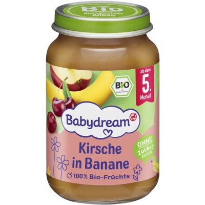 Babydream BIO ovocné pyré banán, višeň a jablko 190 g – Zboží Mobilmania