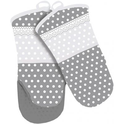 Alvarak kuchyňská chňapka šedá se silikonovou dlaní Puntíky – Zboží Dáma