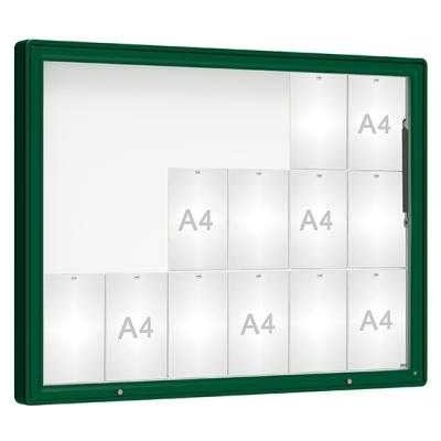 PROCITY Venkovní vitrína model 2000, 18 x A4, sklo, zelená | Zboží Auto