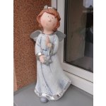 Prodex Anděl bílo-stříbrný s hvězdou maxi 48 cm JHH17737194 – Hledejceny.cz