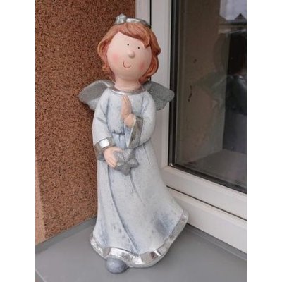 Prodex Anděl bílo-stříbrný s hvězdou maxi 48 cm JHH17737194 – Hledejceny.cz