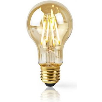 Nedis LED žárovka Wi-Fi Smart Bulb 5W zlatá LED žárovka , A60, E27, 5W, 230V, 500lm, 2200K, teplá bílá, stmívatelná, Wi-Fi, zlatá WIFILF10GDA60