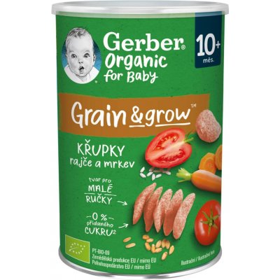 Gerber Organic křupky s rajčaty a mrkví 35 g – Hledejceny.cz