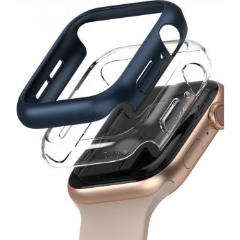 RINGKE 37219 RING KE SLIM 2x Ochranný obal Apple Watch 6/SE/5/4 44mm průhledný & tmavomodrý