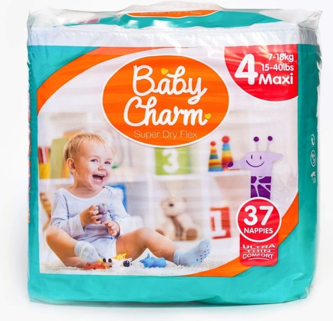 Baby Charm Super Dry Flex 4 Maxi 7-18 kg 37 ks