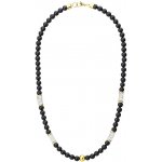 Manoki Pánský korálkový náhrdelník černý onyx a bílý tyrkys X-WA677GW/50 Černá – Zboží Mobilmania