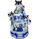 BabyDort Mývalí parta třípatrový plenkový dort VIDEO modrý – Hledejceny.cz