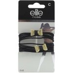 Gumičky Elite Models - Černé + 2 dvě zlaté mašle, 8ks – Sleviste.cz