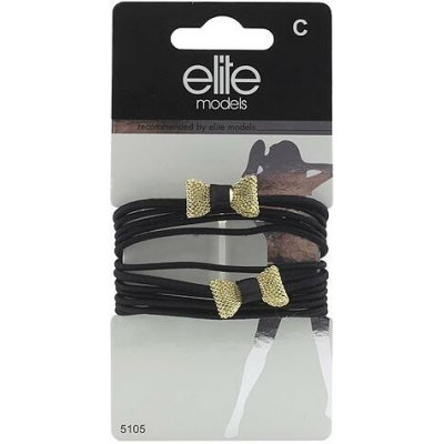 Gumičky Elite Models - Černé + 2 dvě zlaté mašle, 8ks – Sleviste.cz