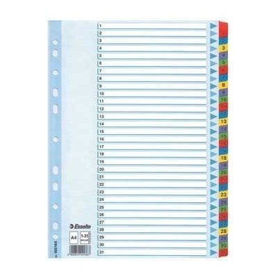 Rozlišovač kartonový Esselte Mylar 1-31 barevný – Zboží Živě