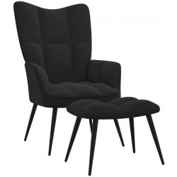 VidaXL 328090 relaxační se stoličkou černé samet