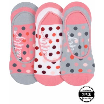 Meatfly ponožky Low Socks Triple Pack Grey / Pink Růžová