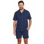 Dale pánské pyžamo krátké propínací tm.modré – Zboží Dáma