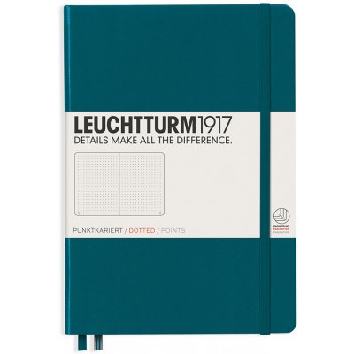 Leuchtturm1917 Medium A5 Tečkovaný zápisník Pacific Green – Zboží Dáma