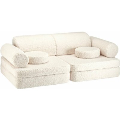 Wigiwama Settee dětská pohovka béžová/bílá 132 cm 46 cm 78 cm – Zboží Dáma