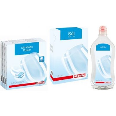 Miele Set mycích prostředků do myčky 60 tablet + leštidlo 500 ml + sůl 1,5 kg – Zboží Dáma