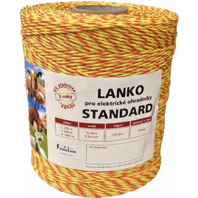 Lanko STANDARD pro el. ohradník 3x0 20 mm Niro žluto oranž. 1000 m – Zbozi.Blesk.cz