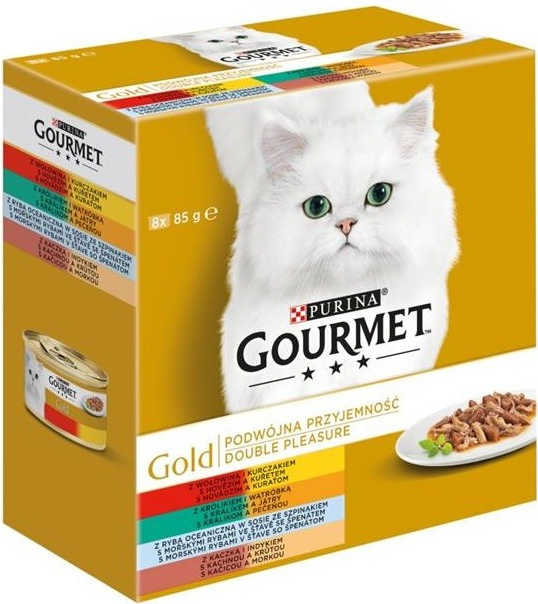 Gourmet Gold Duo dušené a grilované kousky 8 x 85 g