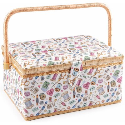 Kazeta - košík na šicí potřeby - krejčovský motiv varianta 3 lila – Hledejceny.cz