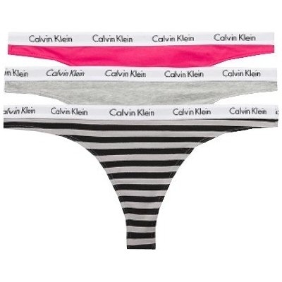 Calvin Klein 3 PACK dámská tanga QD3800E658 růžová šedá – Zboží Mobilmania