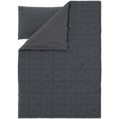 Livarno povlečení z mikrovláknitého saténu kruhy/antracitová 140x200 70x90 – Zboží Mobilmania